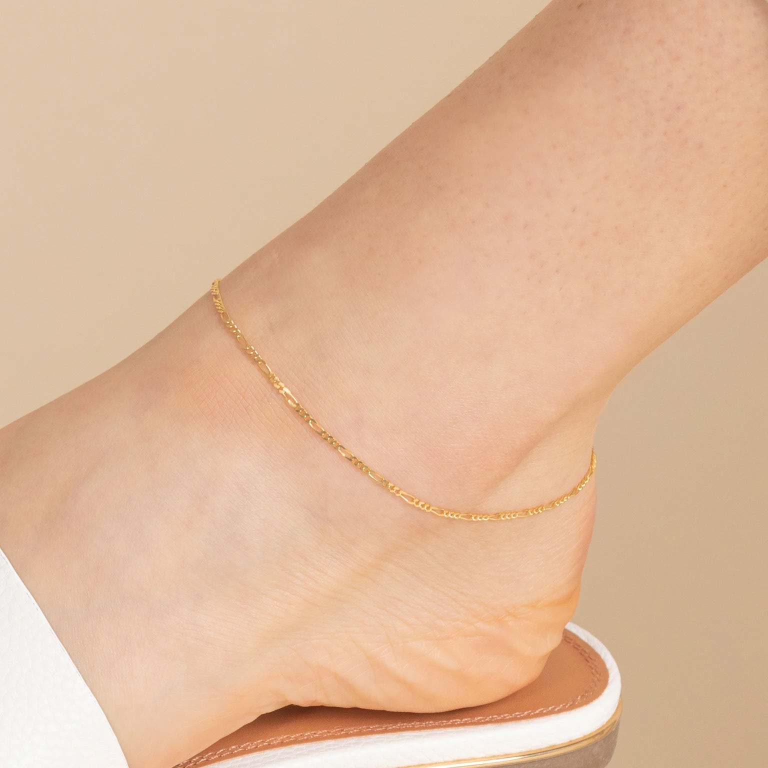 Ankle bracelet hot sale real gold