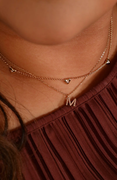 KIKICHIC | NYC | Initial Letter V Necklace Sterling Silver in 18K Gold, Rose Gold and Silver 18K Gold