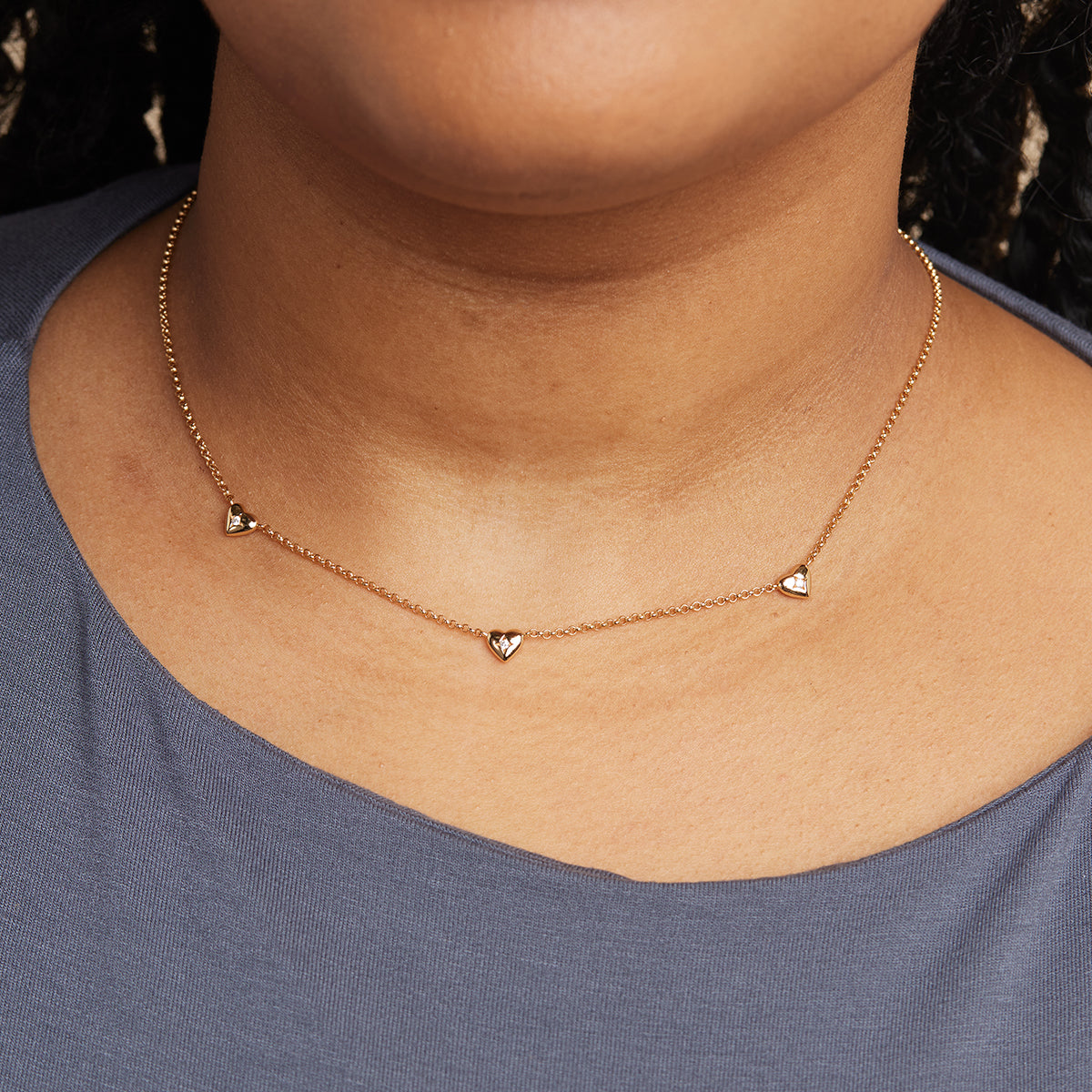 Heart Charm Necklace in Gold