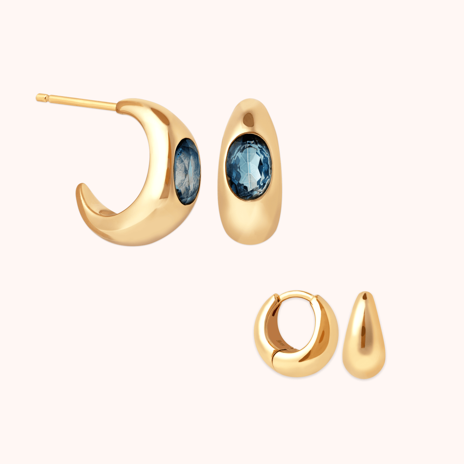Blue Topaz Stacking Set in Gold