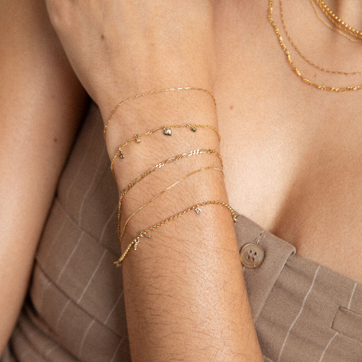 Bracelets - Miyu Chain Bracelet in Solid Gold - - Astrid & Miyu