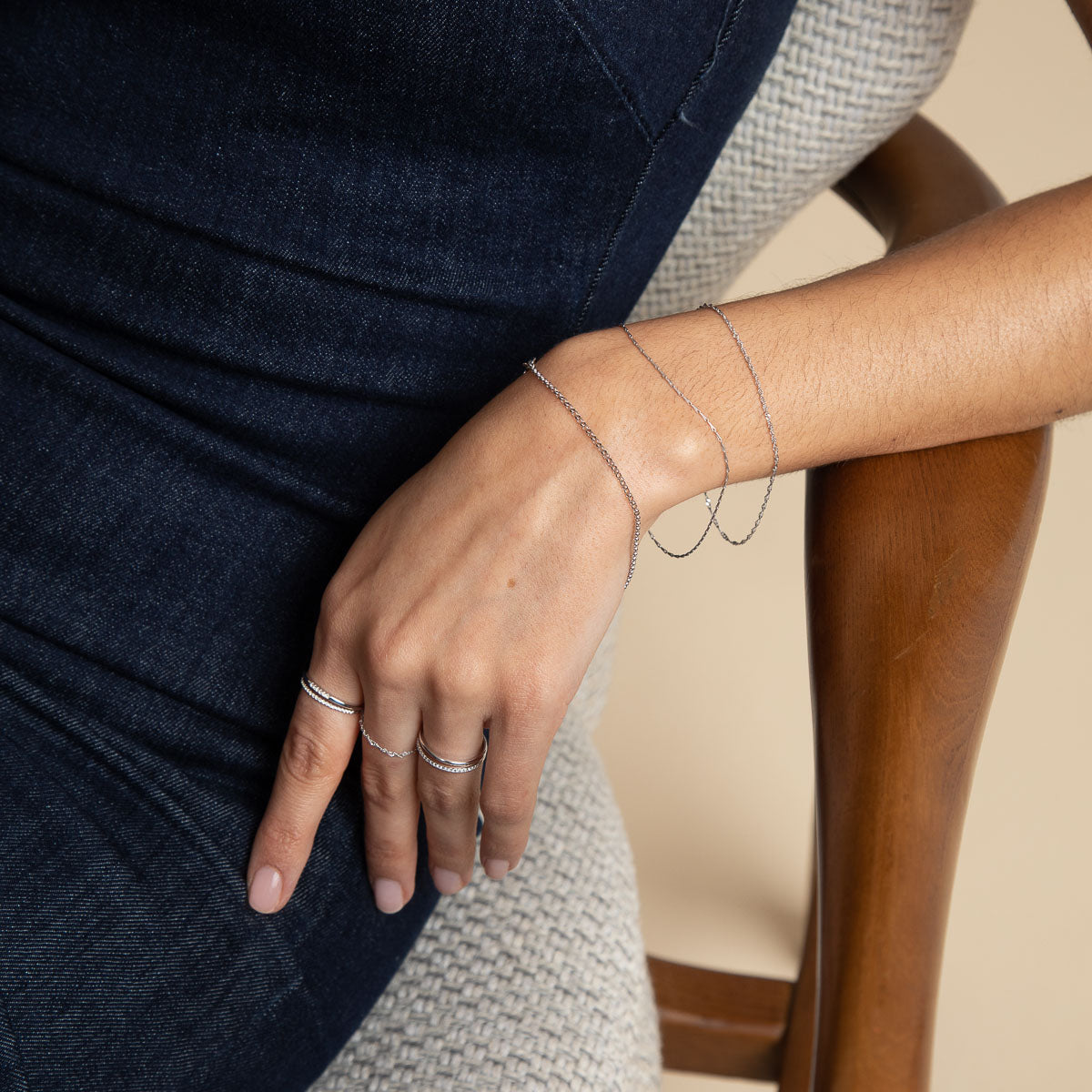 Bracelets - Astrid Chain Bracelet in Solid White Gold - - Astrid & Miyu