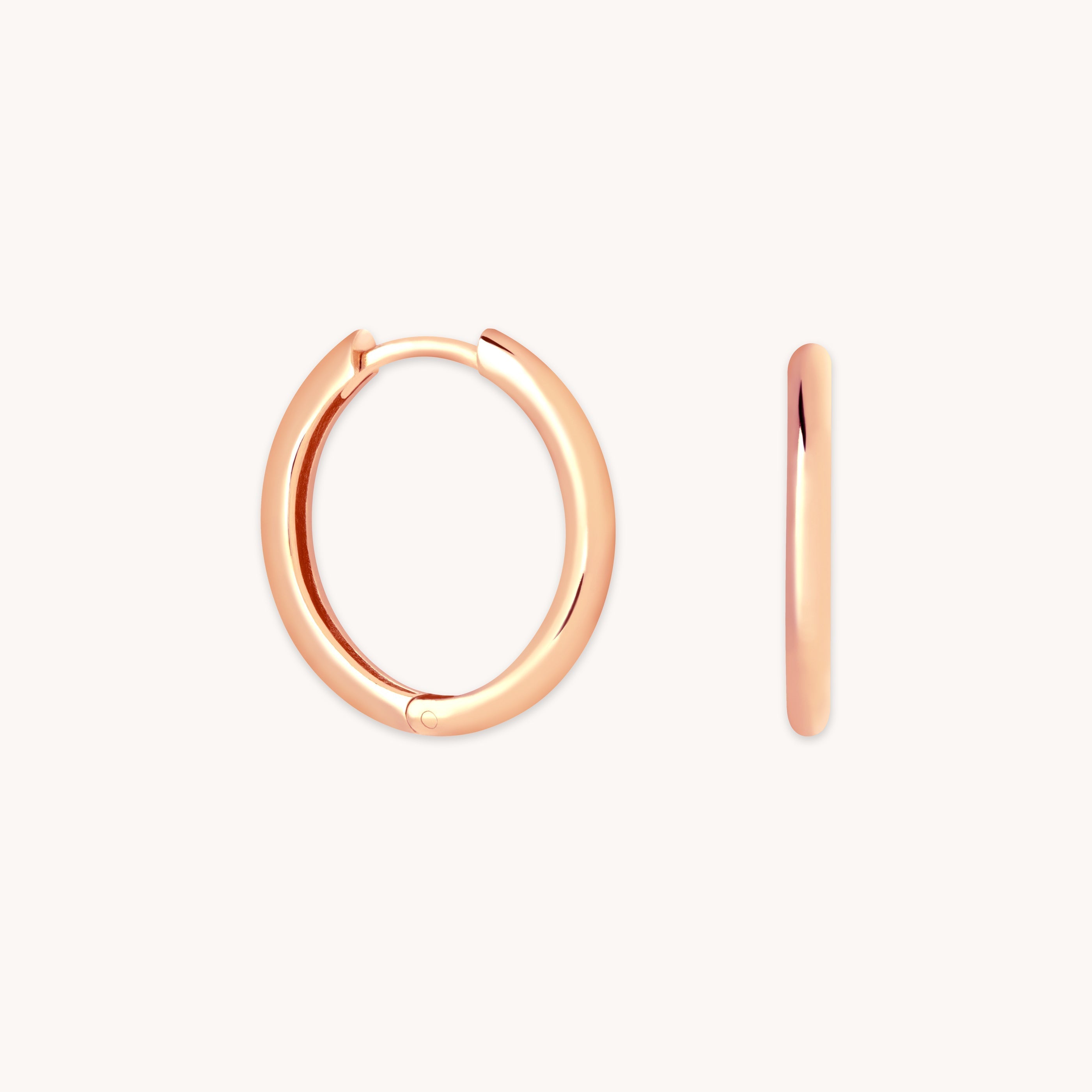 18k Rose Gold Plated Jewellery - Essential Medium Hoops in Rose Gold - Hoop Earrings - Astrid & Miyu