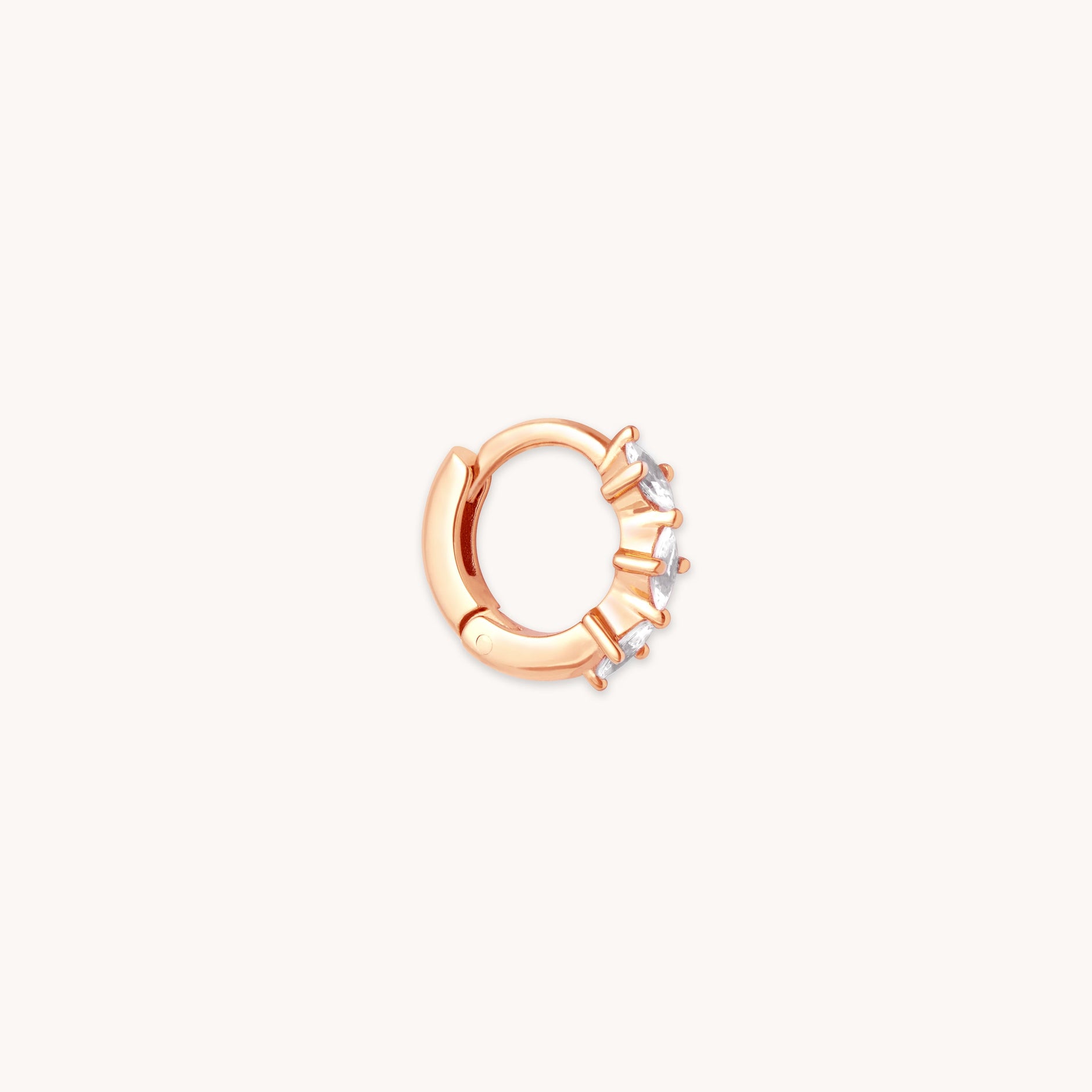 Navette Hoop 6.5mm in Rose Gold