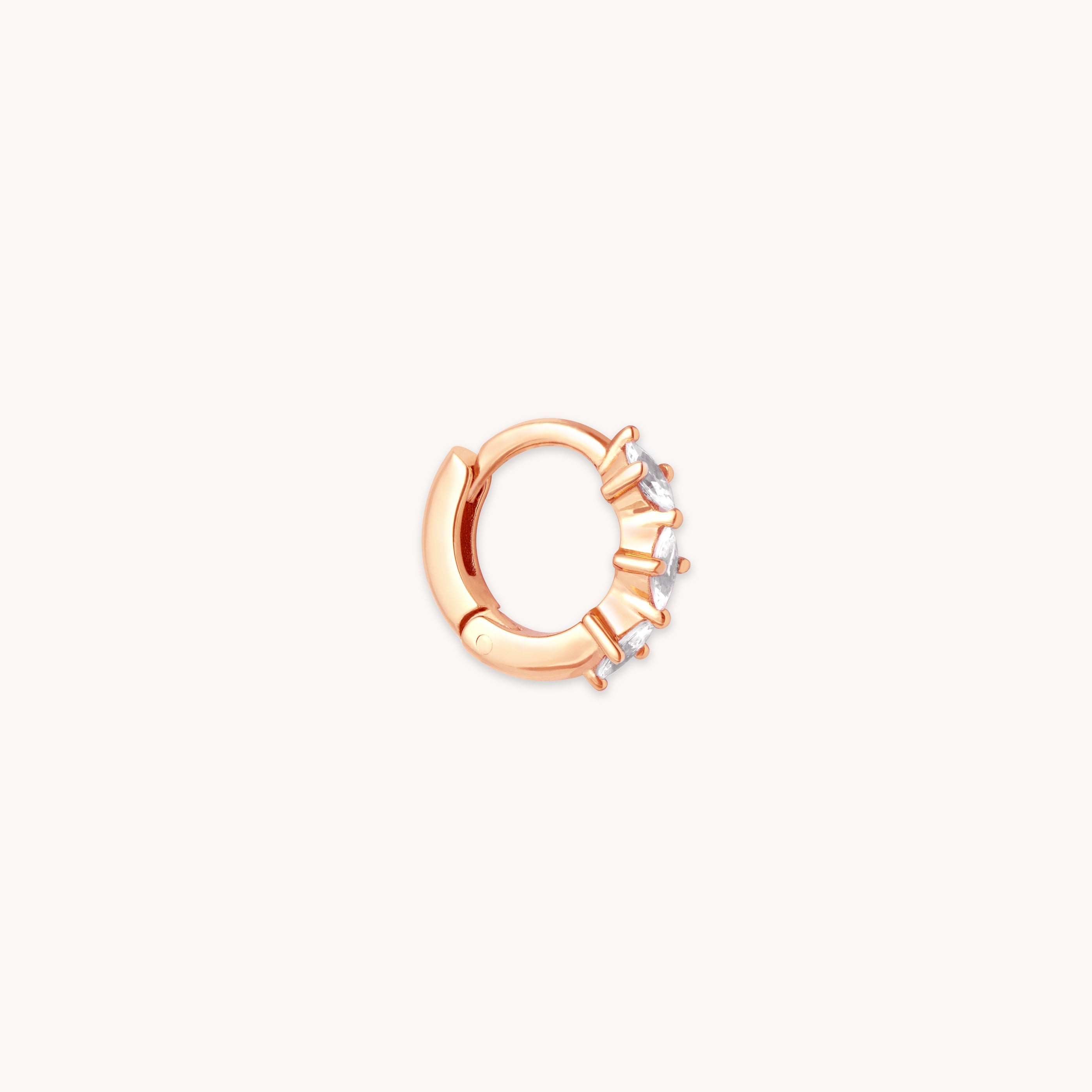 Navette Hoop 6.5mm in Rose Gold