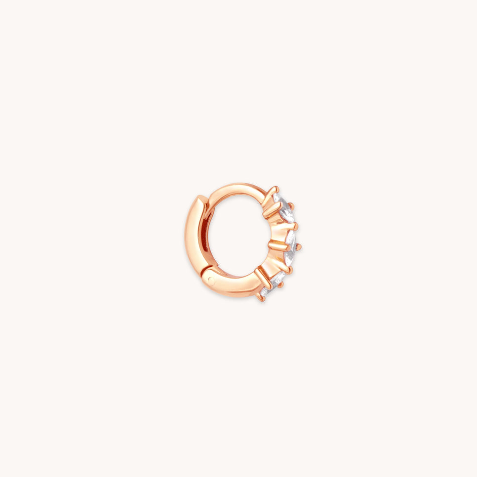 Navette Hoop 6.5mm in Rose Gold