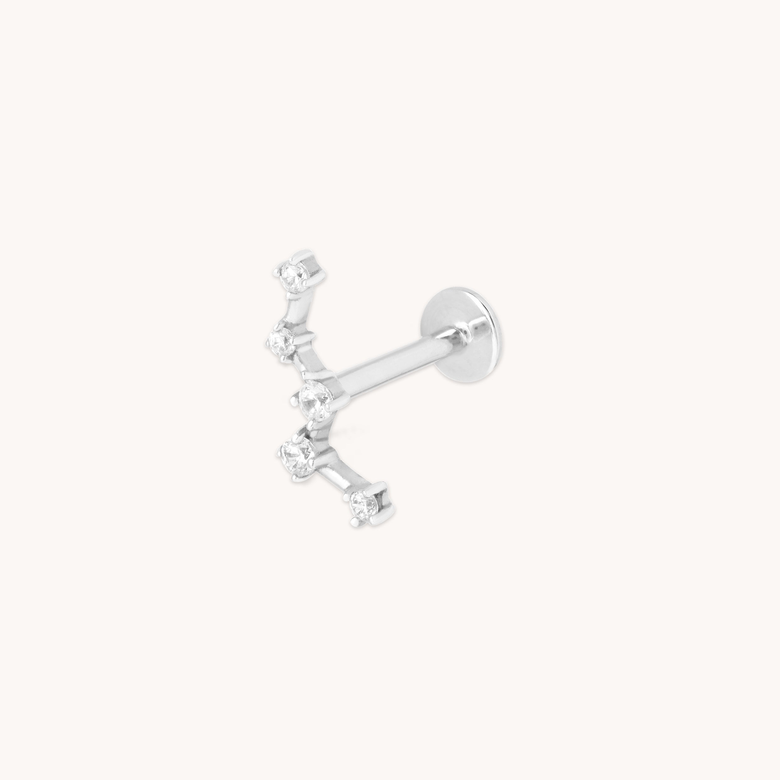 Constellation Piercing Stud in Solid White Gold