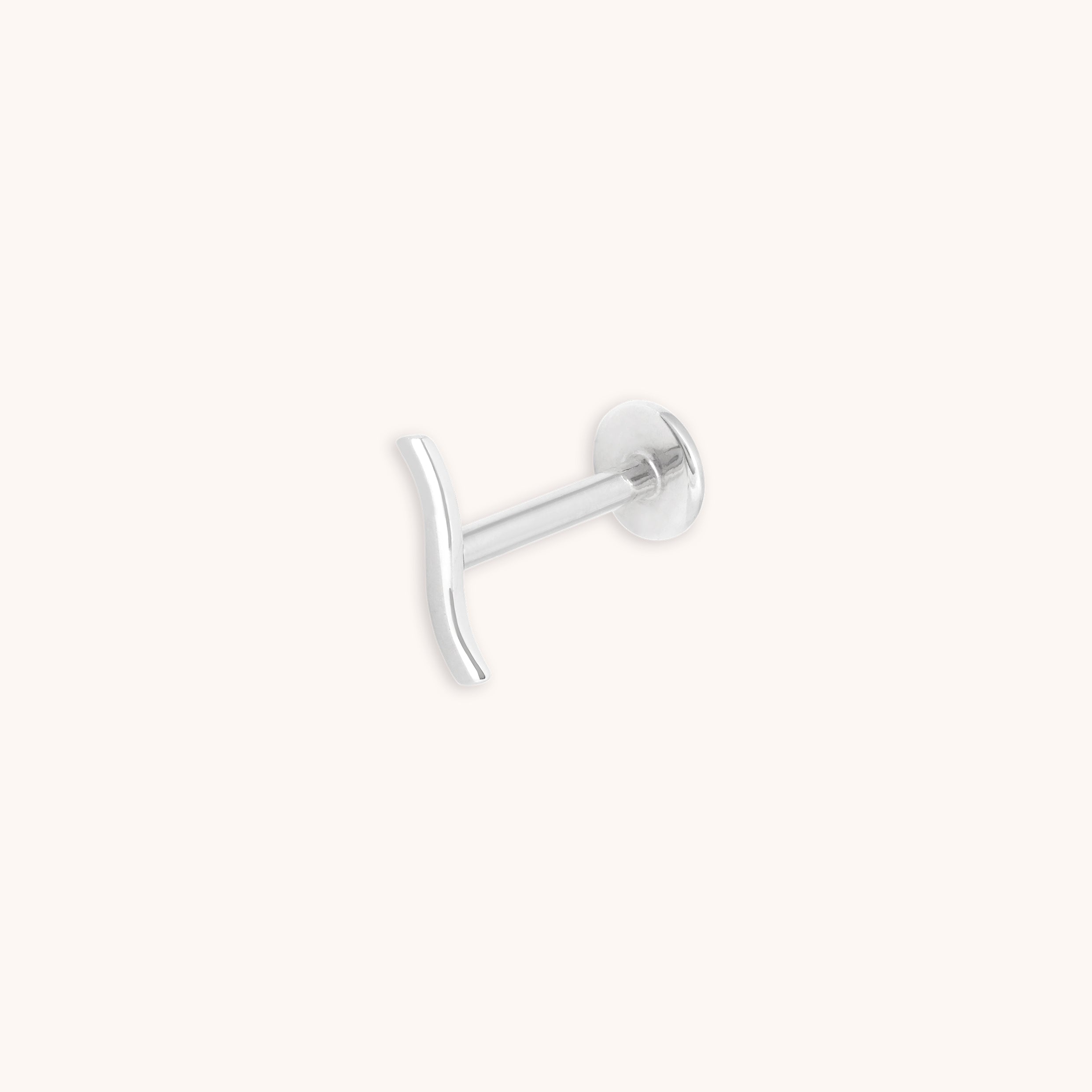 Wave Piercing Stud in Solid White Gold
