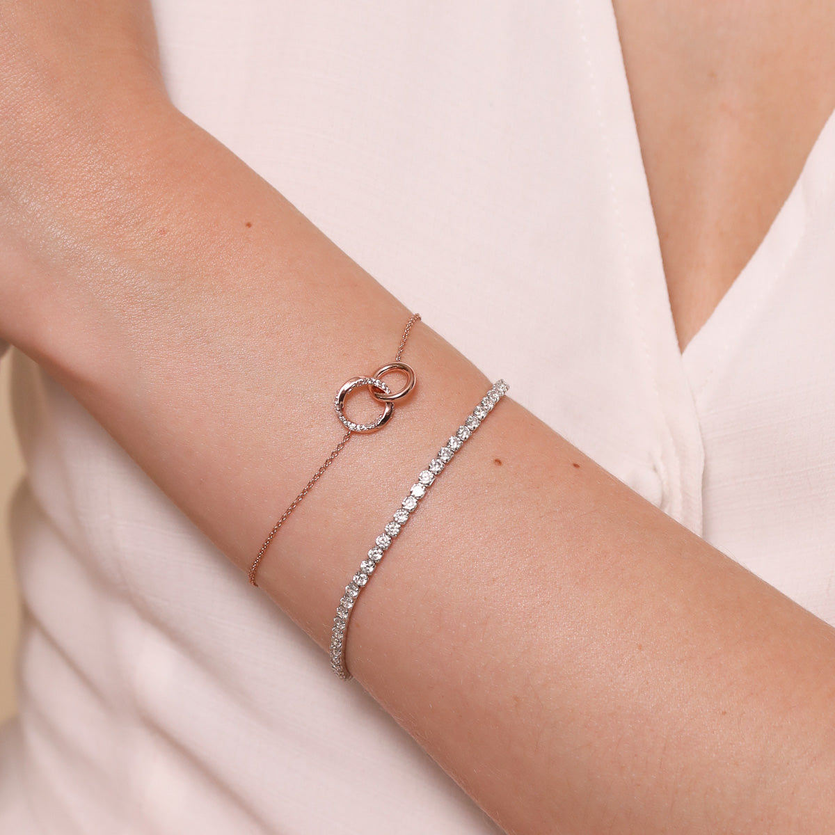 Orbit Crystal Bracelet in Rose Gold