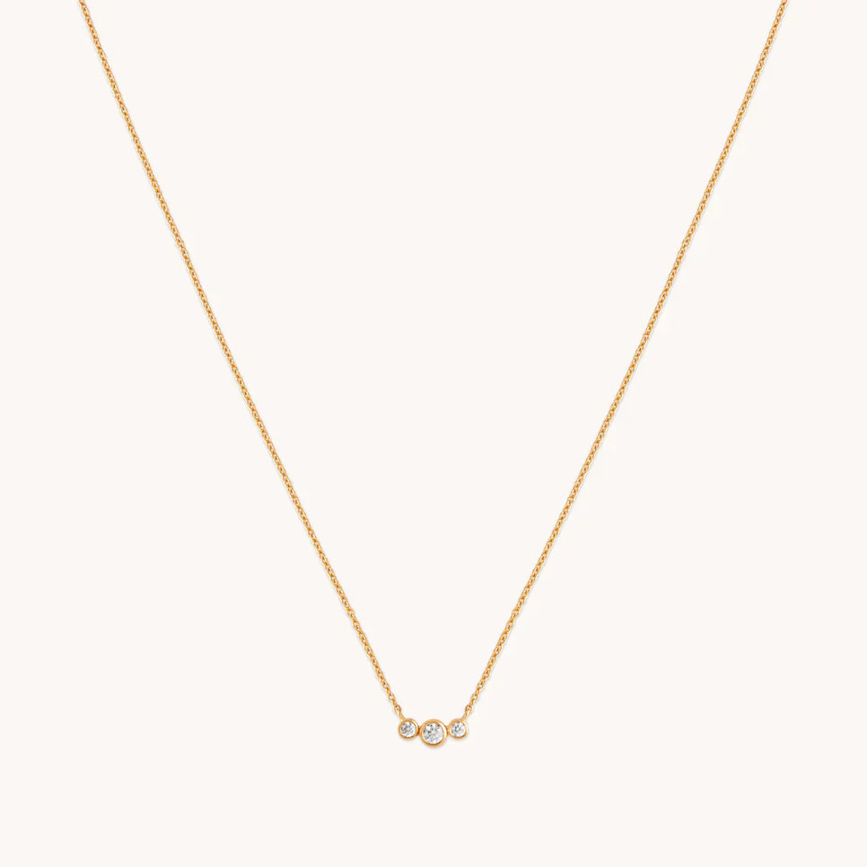 Bezel Cluster Necklace in Gold