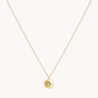 August Peridot Birthstone Necklace in Solid Gold