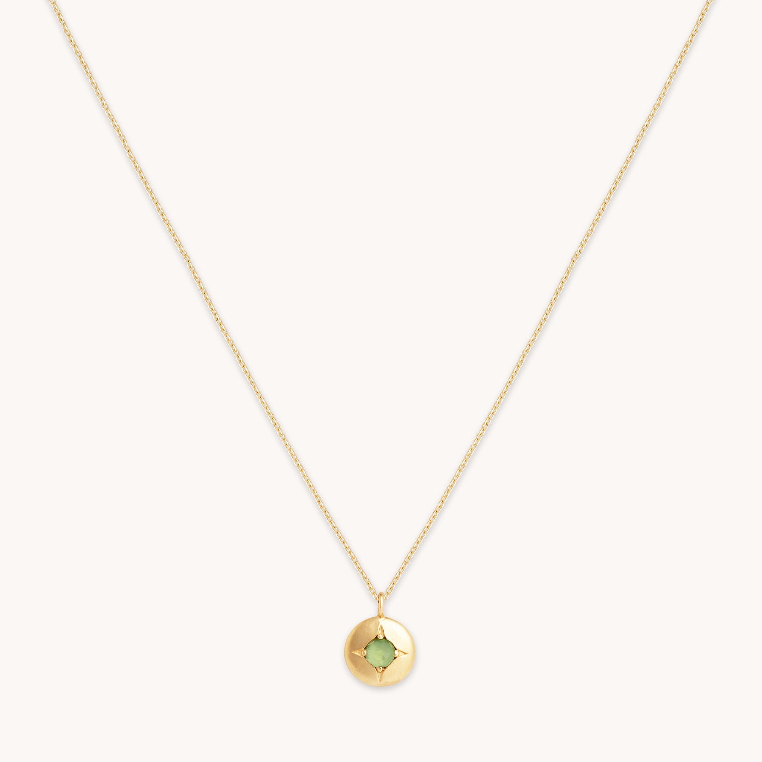 August Peridot - August Peridot Birthstone Necklace in Solid Gold - Pendant Necklace - Astrid & Miyu