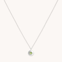 August Peridot - August Peridot Birthstone Necklace in Solid White Gold - Pendant Necklace - Astrid & Miyu