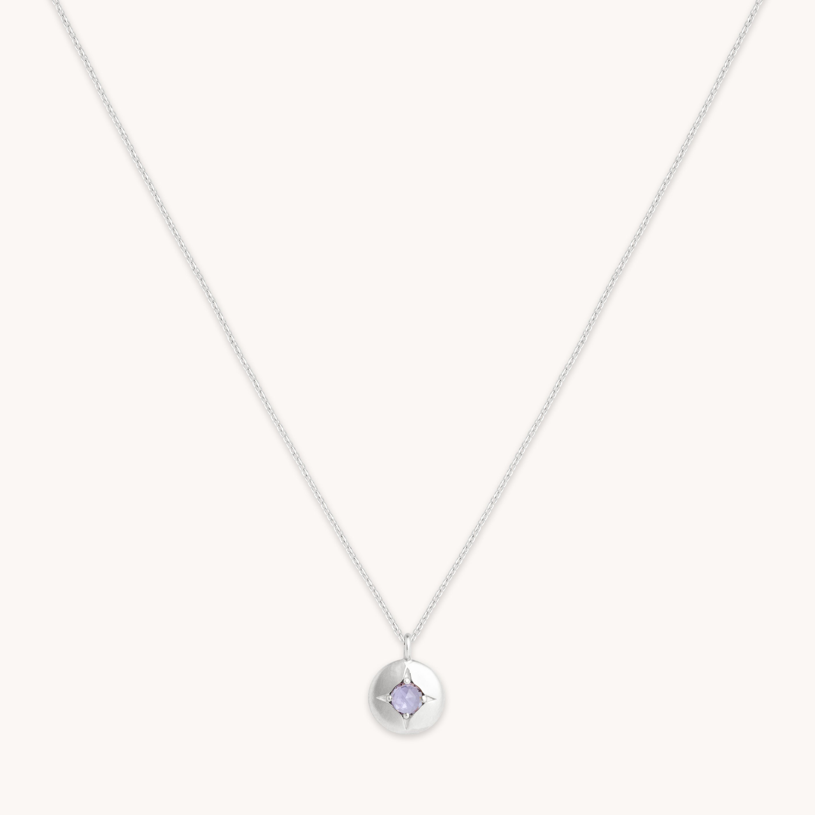 December Tanzanite Birthstone Necklace in Solid White Gold