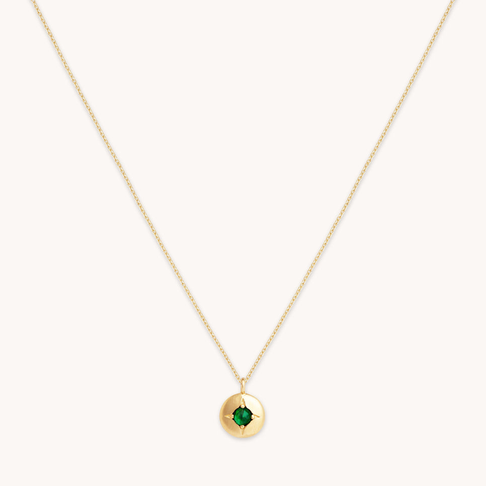 Birthstone Jewellery - May Tsavorite Birthstone Necklace in Solid Gold - Pendant Necklace - Astrid & Miyu