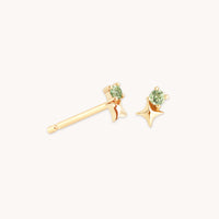August Peridot - August Peridot Birthstone Earrings in Solid Gold - Stud Earrings - Astrid & Miyu
