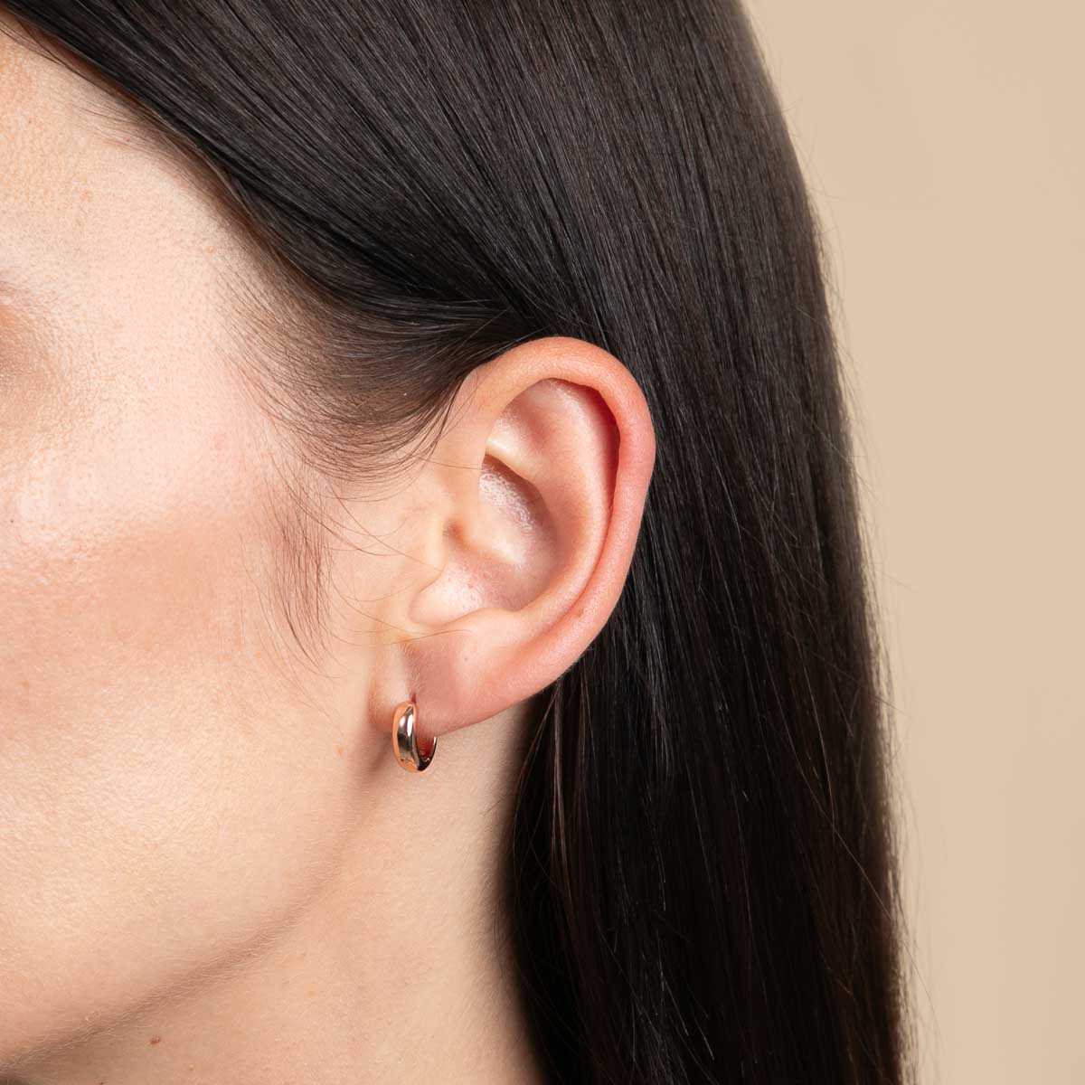 18k Rose Gold Plated Jewelry - Bold Essential Huggies in Rose Gold - Huggies - Astrid & Miyu