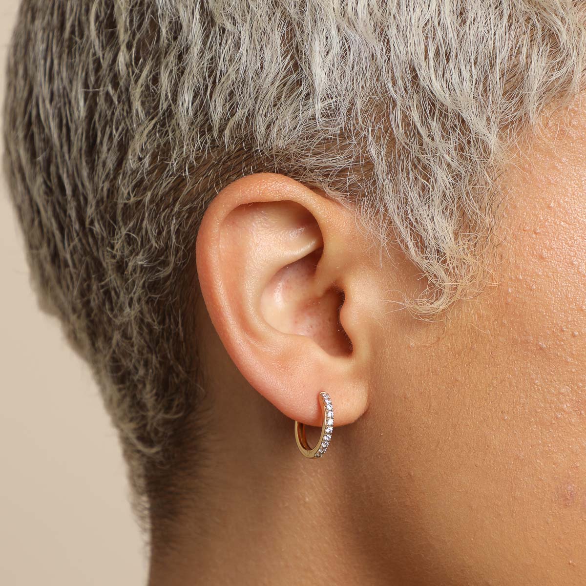 18k Gold Plated Jewellery - Essential Crystal Small Hoops in Gold - Hoop Earrings - Astrid & Miyu