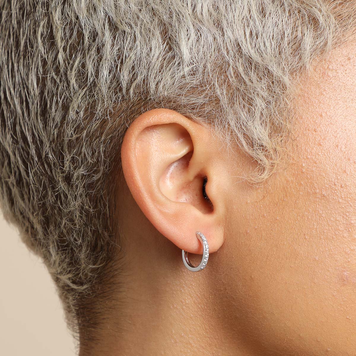 Essential Crystal Small Hoops in Silver