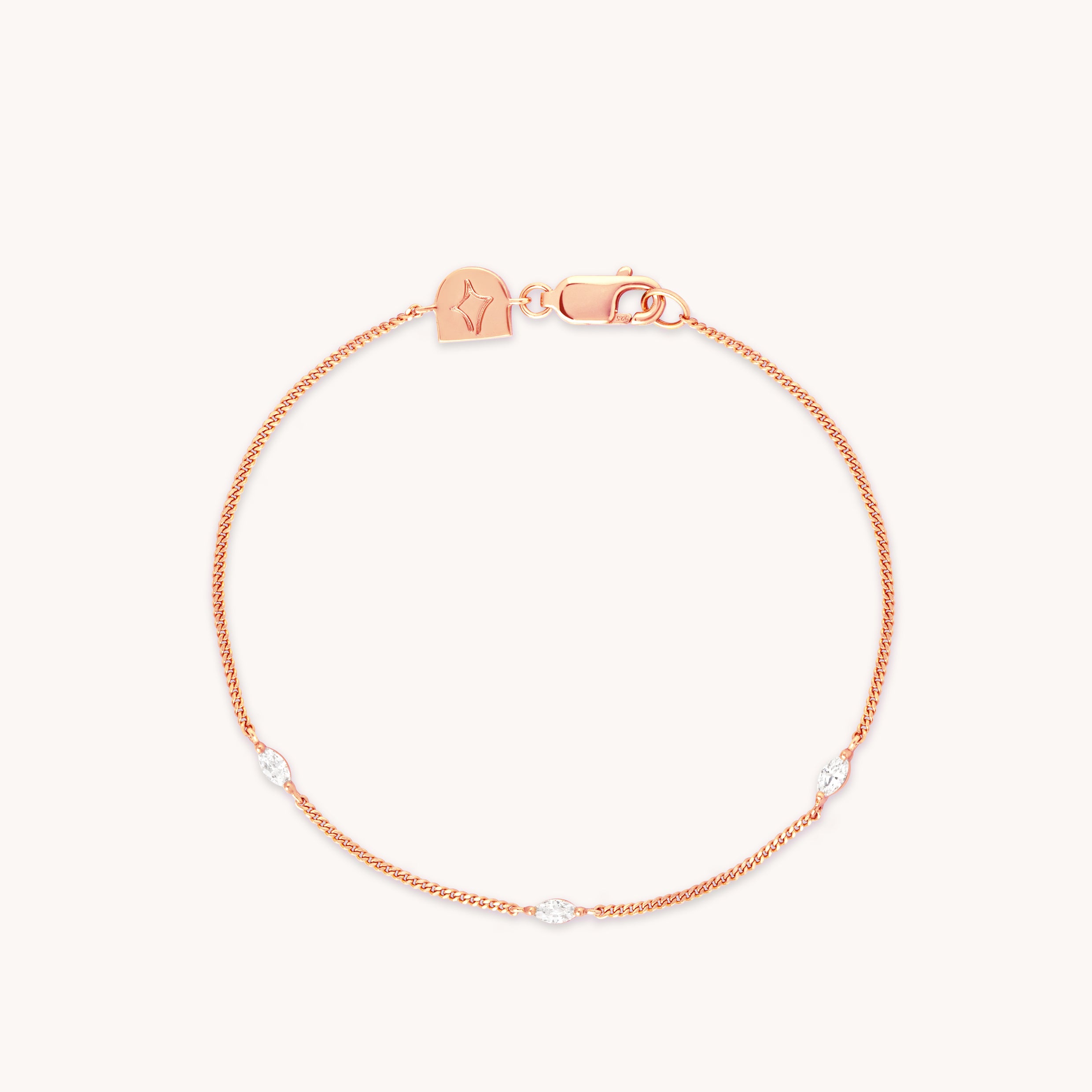 Navette Crystal Bracelet in Rose Gold