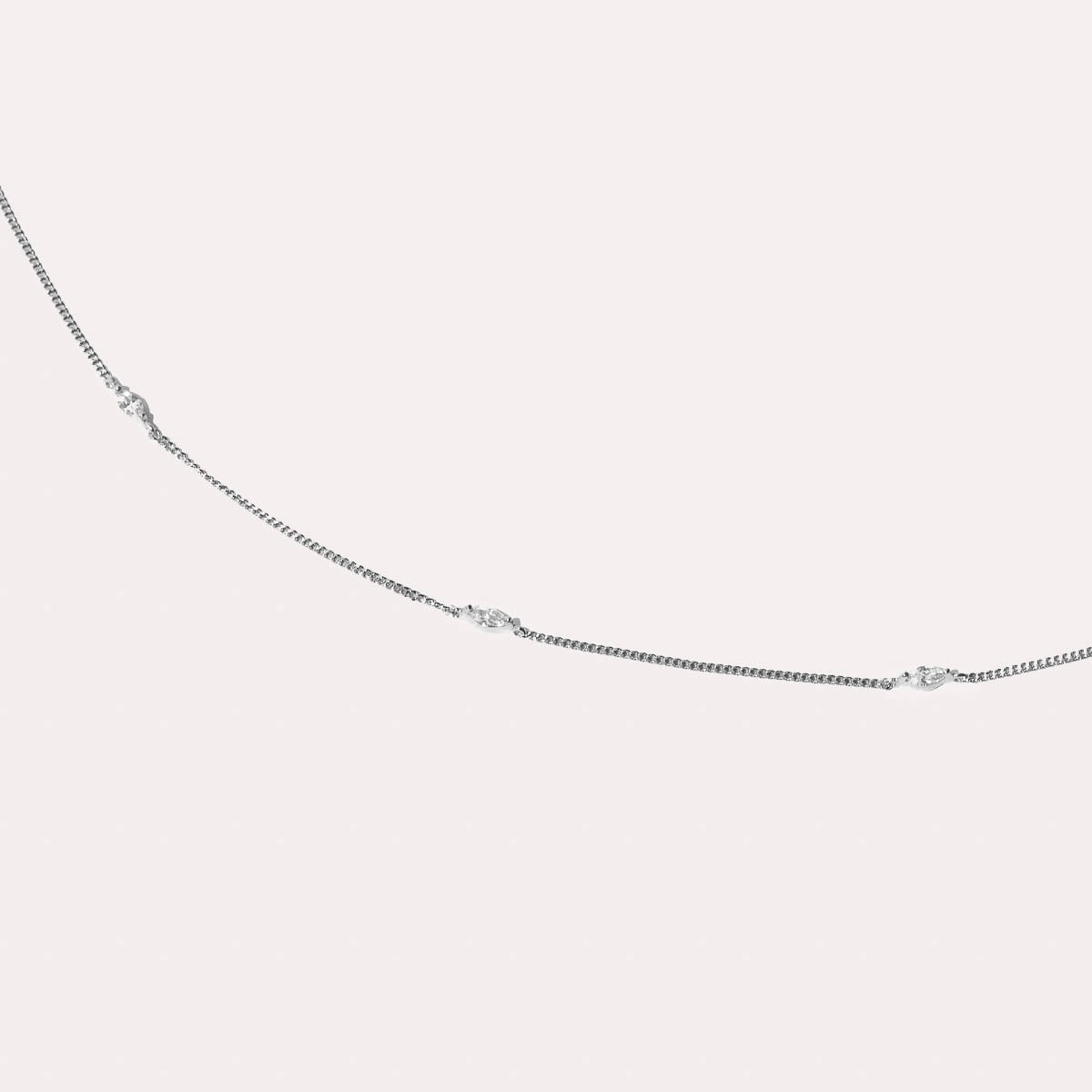 Navette Crystal Bracelet in Silver