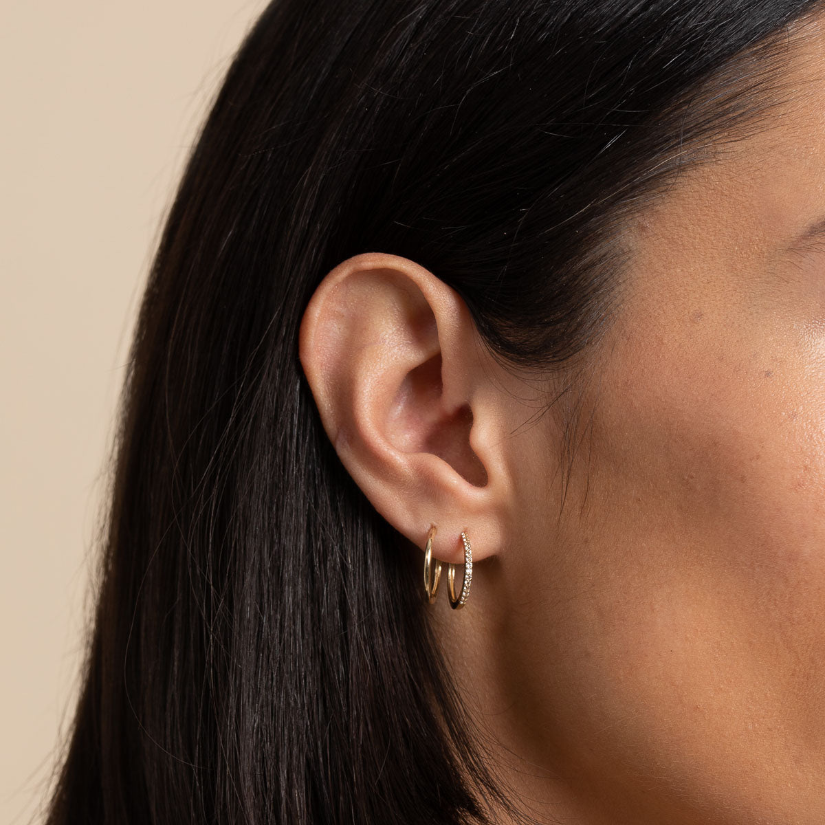 Topaz 12mm Hoops in Solid Gold