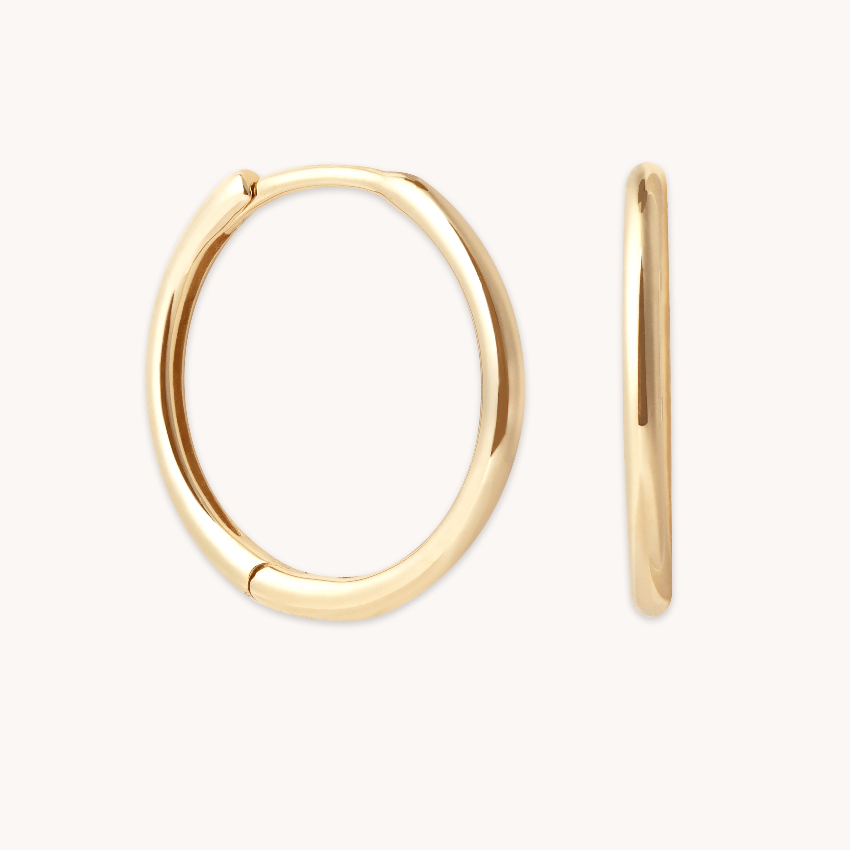 Simple 12mm Hoops in Solid Gold