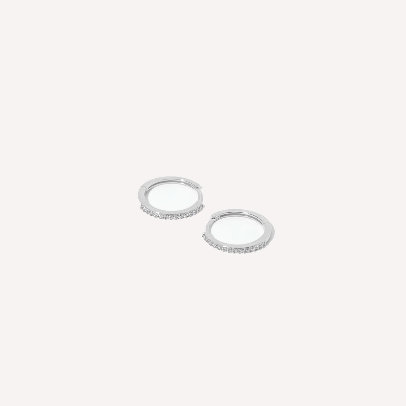 Topaz 12mm Hoops in Solid White Gold