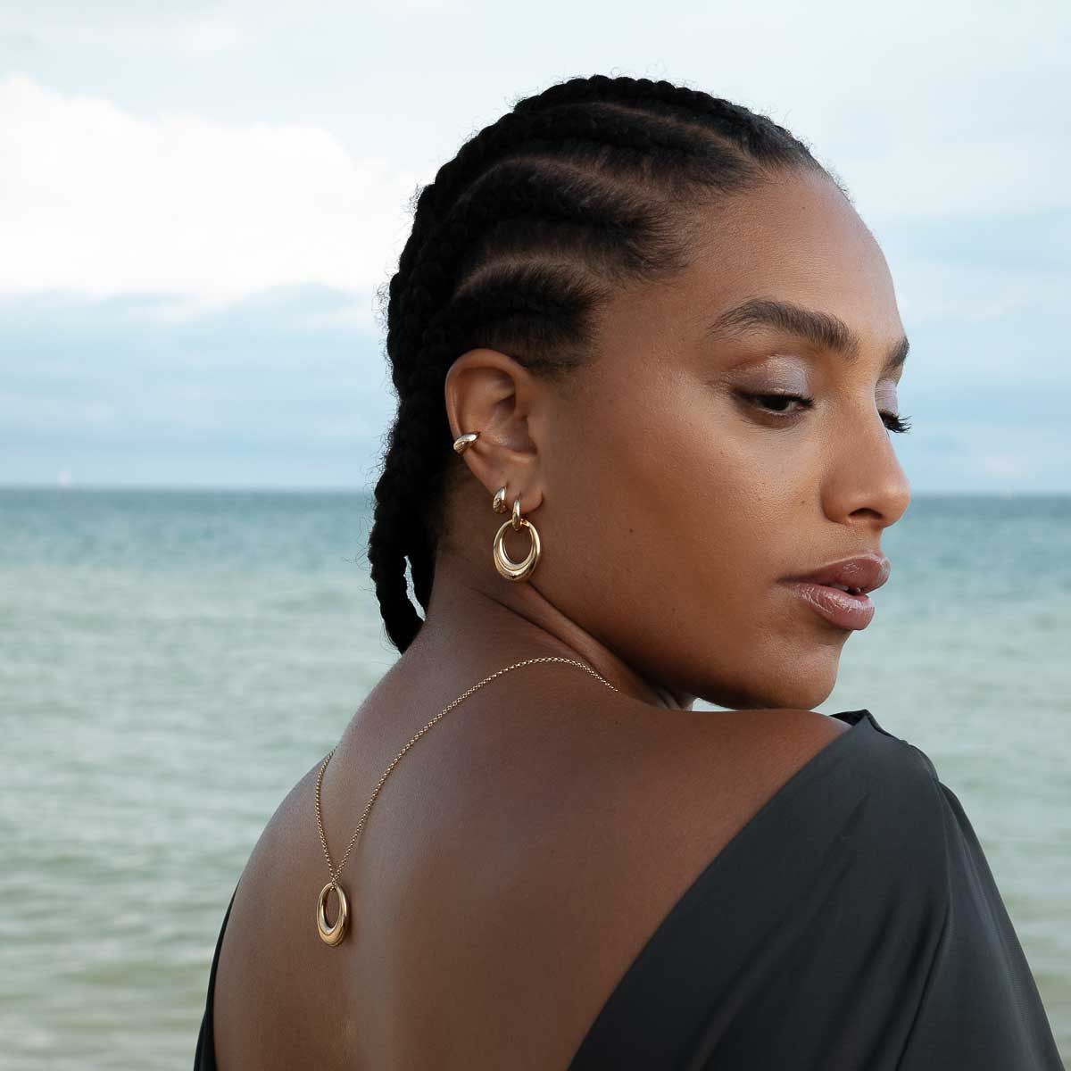 Dome Ear Cuff in Gold