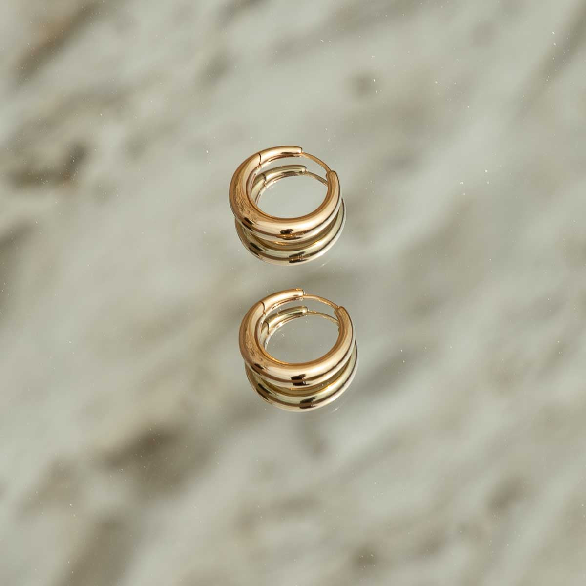 Dome Hoops in Gold
