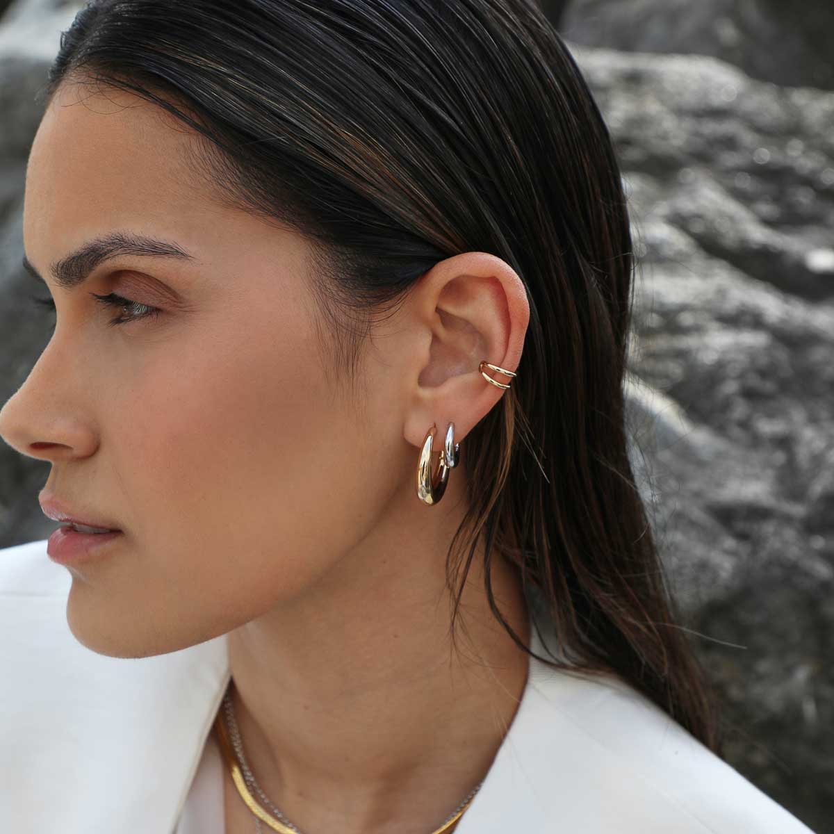 Dome Hoops in Gold
