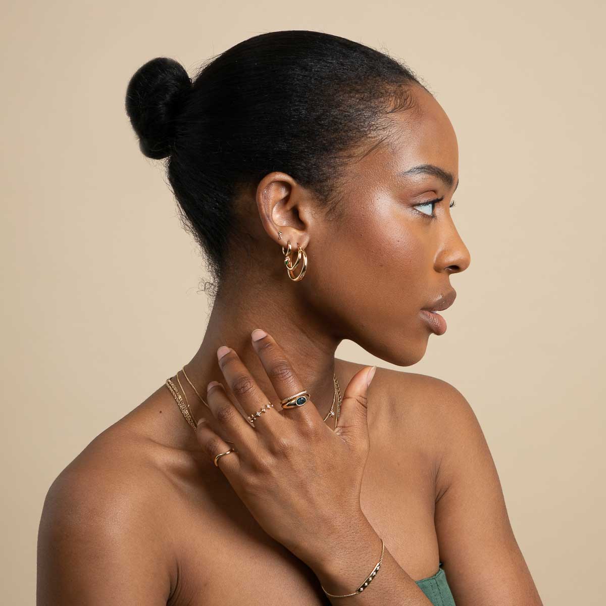 Illusion Dome Hoops in Gold