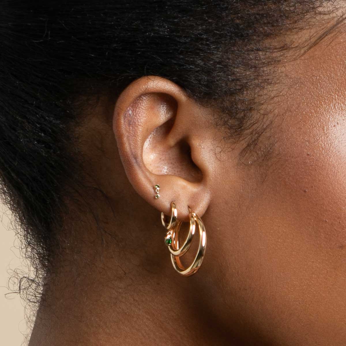 Illusion Dome Hoops in Gold