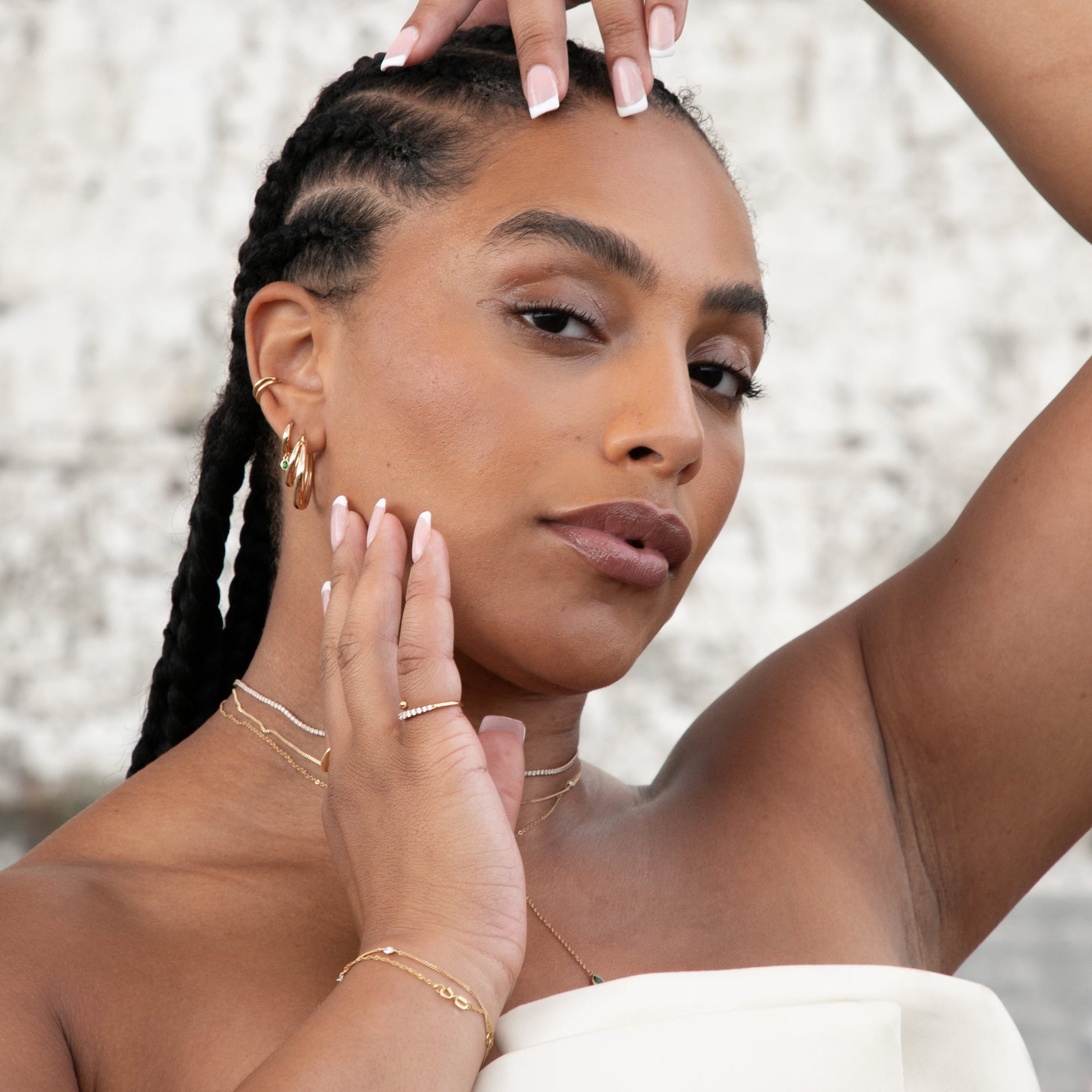 Illusion Dome Hoops in Gold