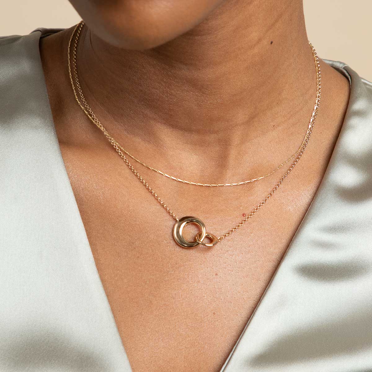 Dome Link Necklace in Gold