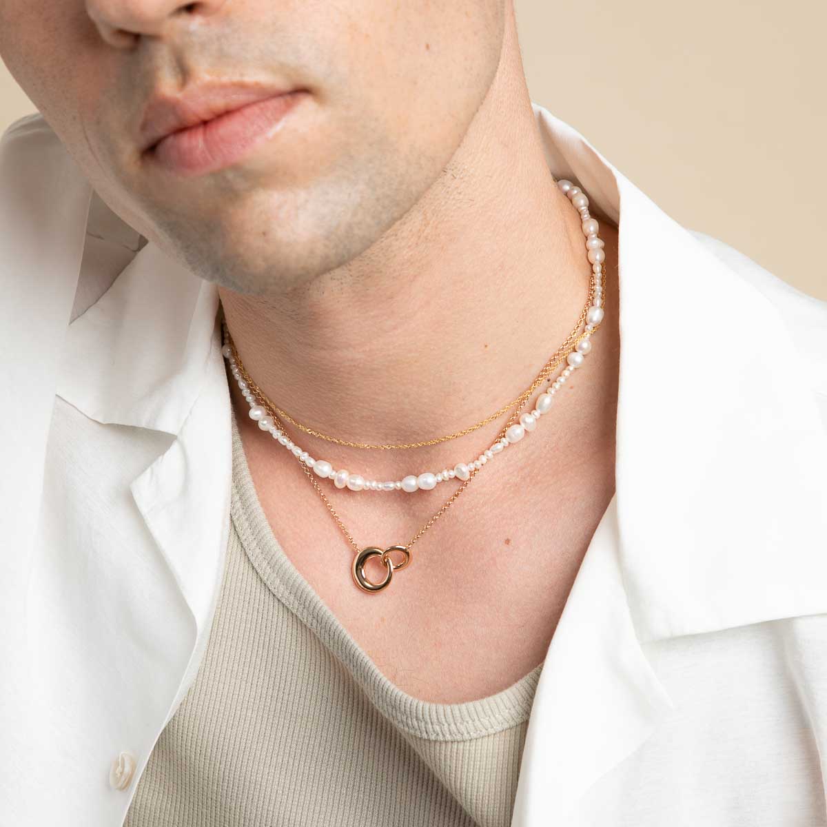 Dome Link Necklace in Gold