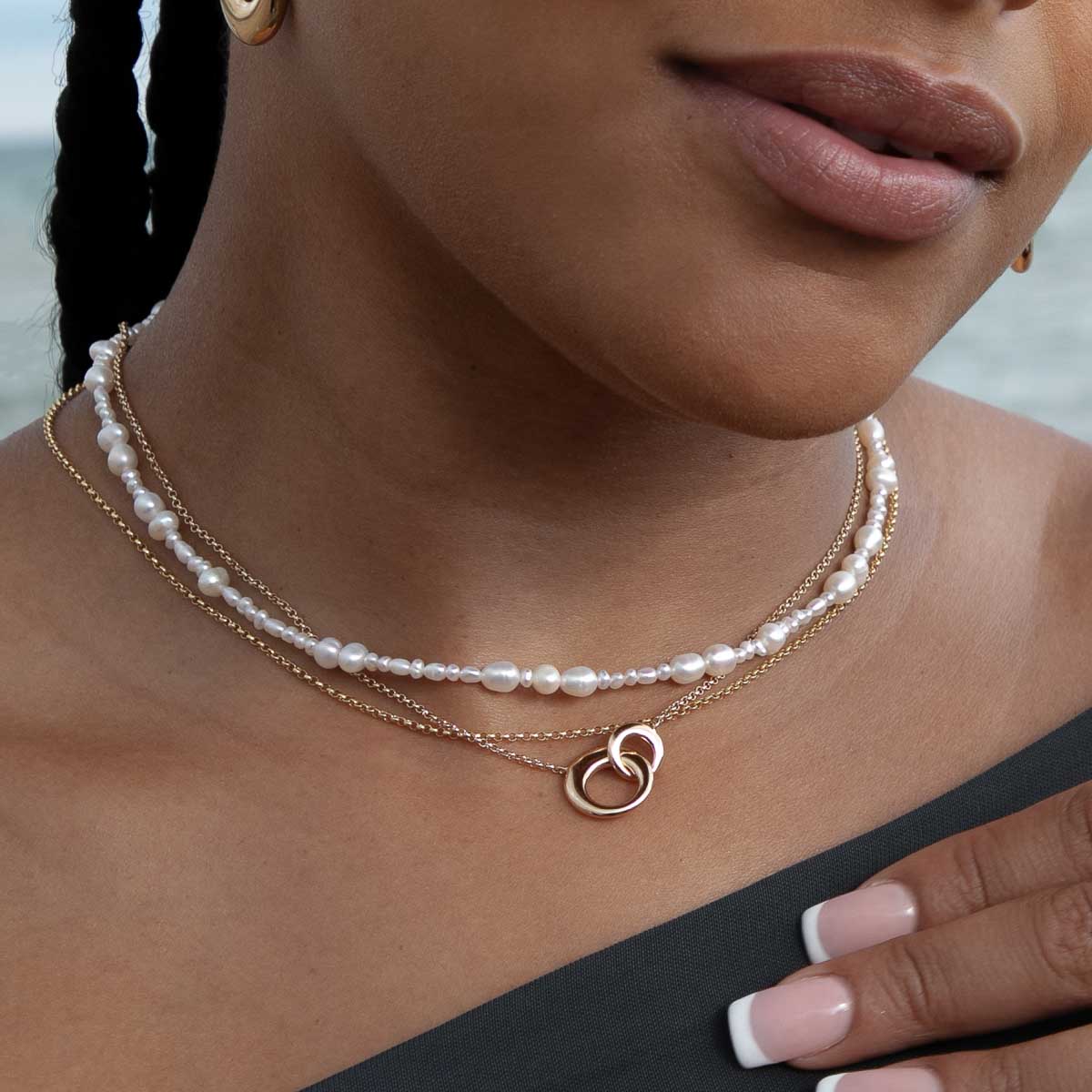 Dome Link Necklace in Gold