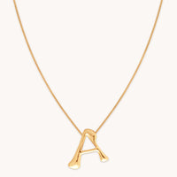 18k Gold Plated Jewellery - A Initial Bold Pendant Necklace in Gold - Pendant Necklace - Astrid & Miyu