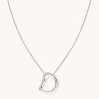 Initial Pendant Necklaces - D Initial Bold Pendant Necklace in Silver - Pendant Necklace - Astrid & Miyu