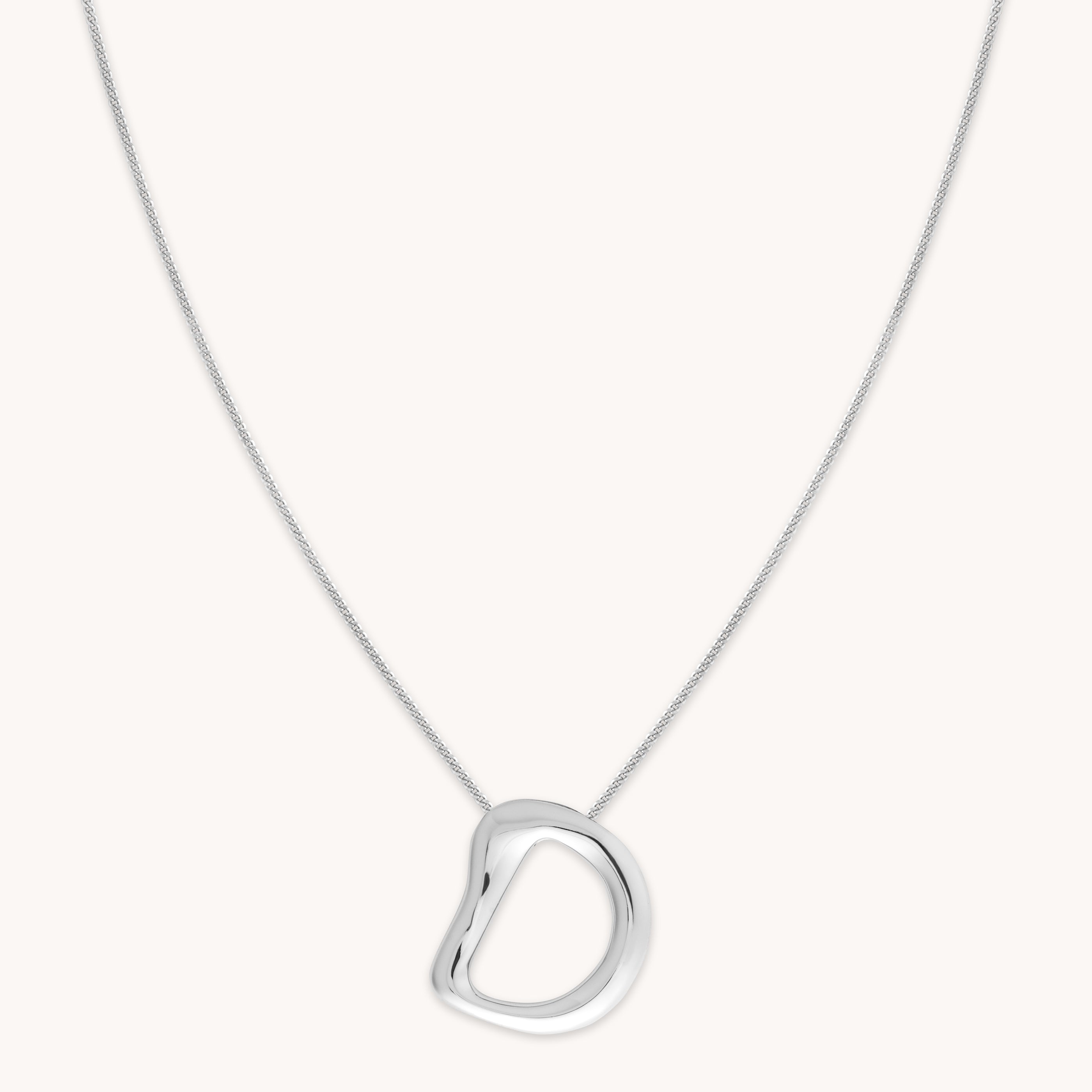 Initial Pendant Necklaces - D Initial Bold Pendant Necklace in Silver - Pendant Necklace - Astrid & Miyu