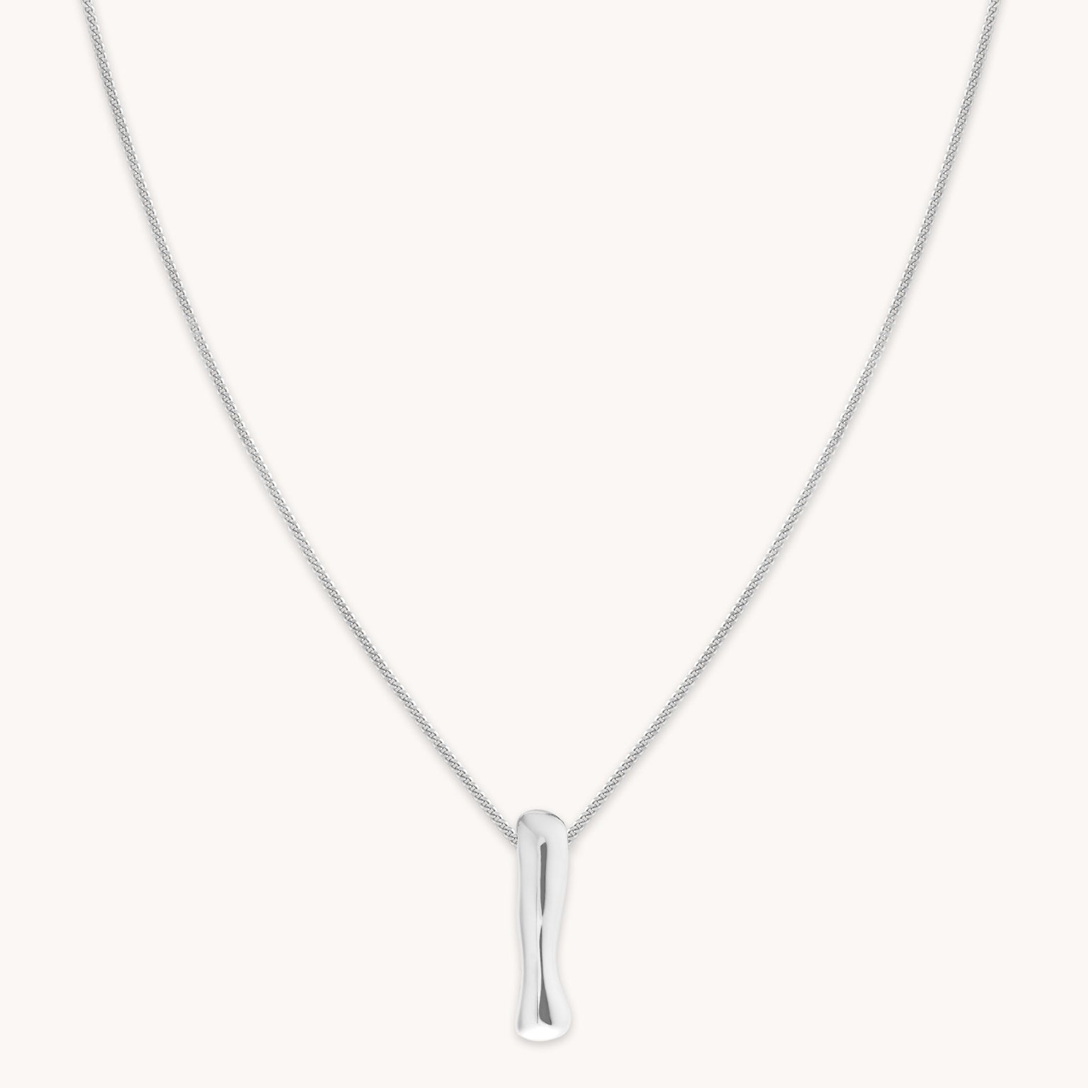 I Initial Bold Pendant Necklace in Silver
