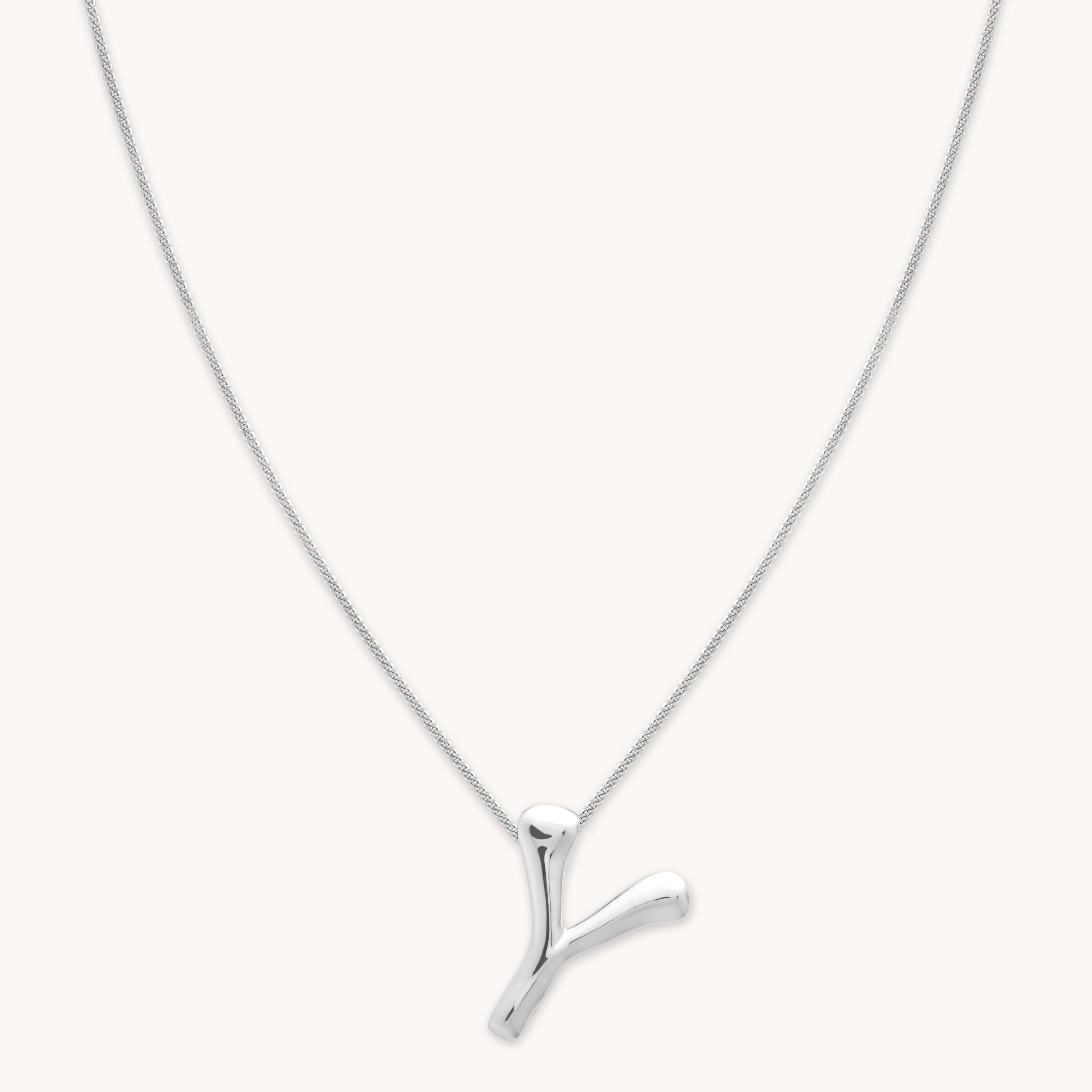 Y Bold Initial Silver Necklace | Astrid & Miyu Necklaces