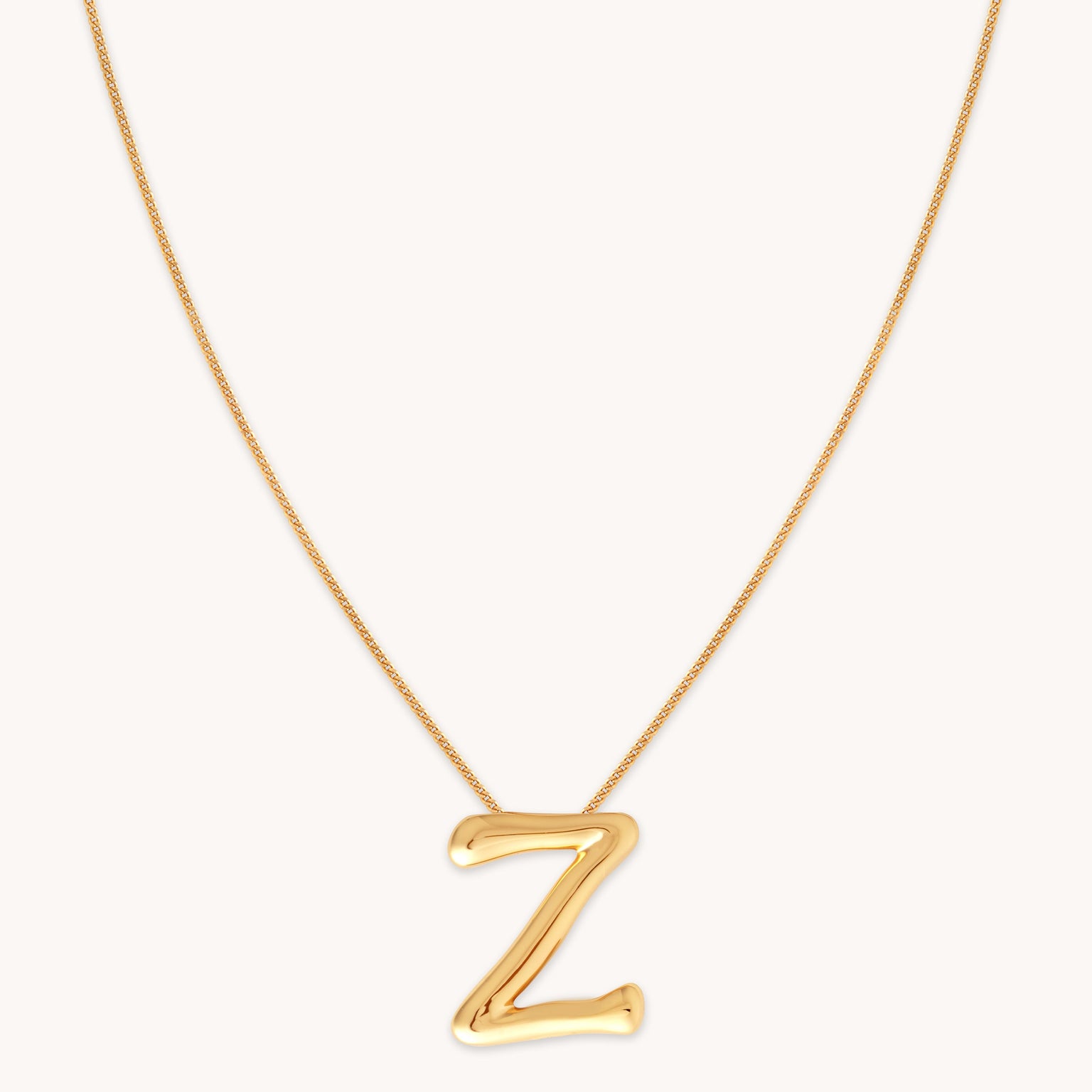 Z Initial Bold Pendant Necklace in Gold