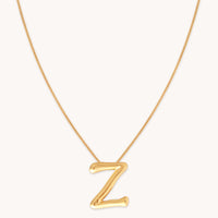 18k Gold Plated Jewellery - Z Initial Bold Pendant Necklace in Gold - Pendant Necklace - Astrid & Miyu