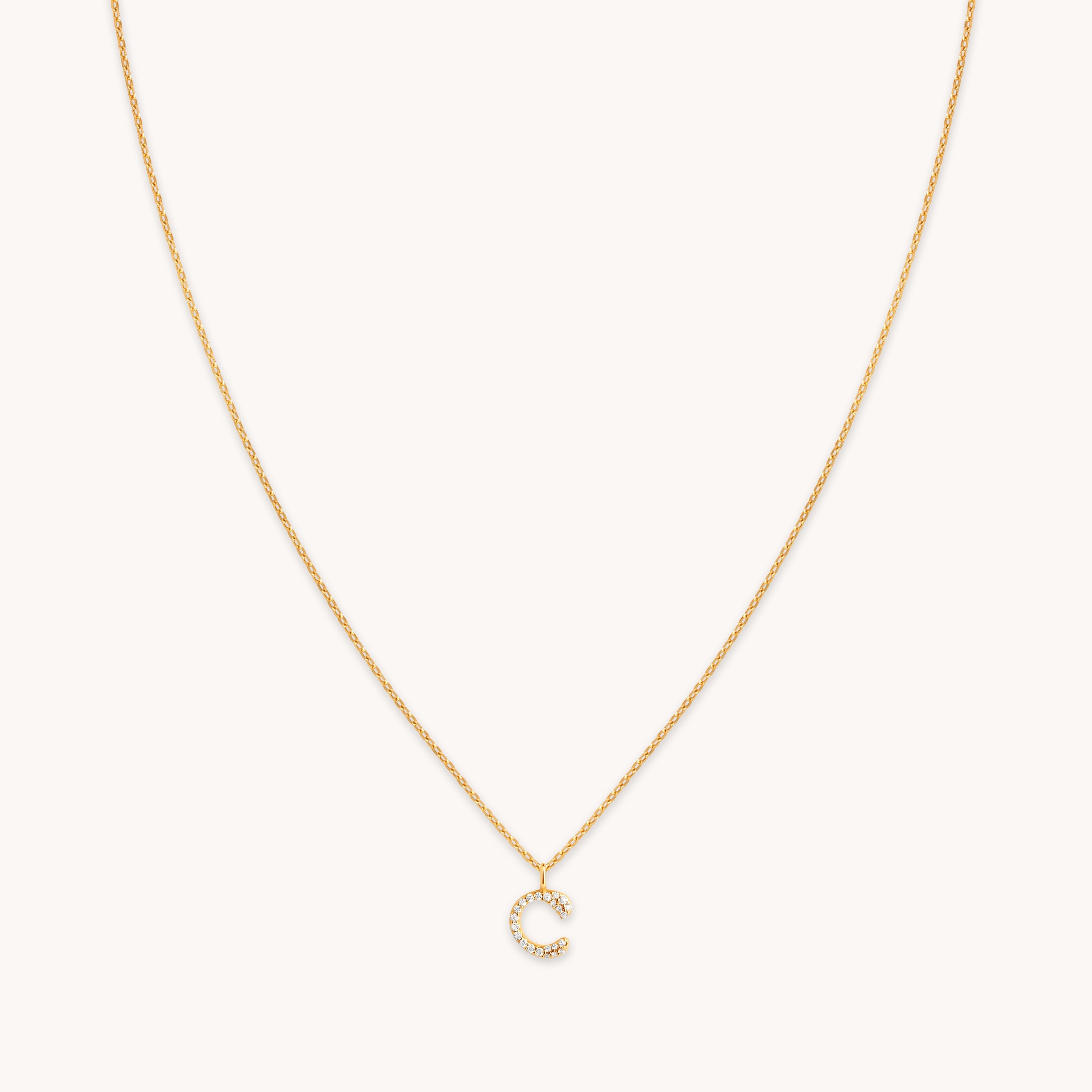 Pave Initial Charm Gold / C