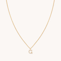 G Initial Pavé Pendant Necklace in Gold