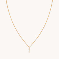 18k Gold Plated Jewellery - I Initial Pavé Pendant Necklace in Gold - Pendant Necklace - Astrid & Miyu