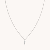 I Initial Pavé Pendant Necklace in Silver