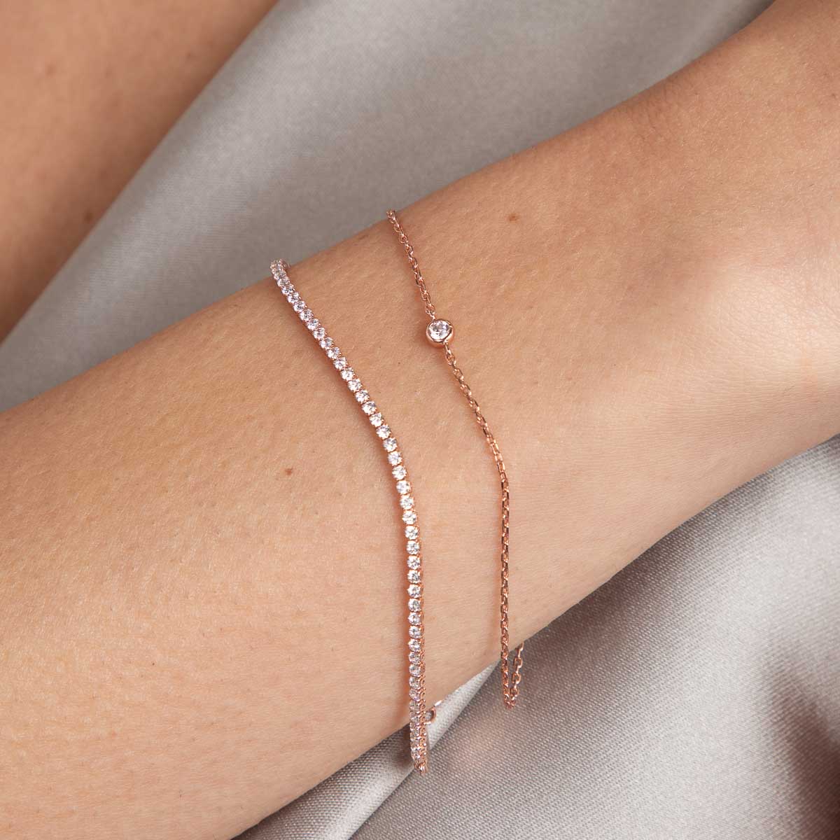 Essential Crystal Charm Bracelet in Rose Gold