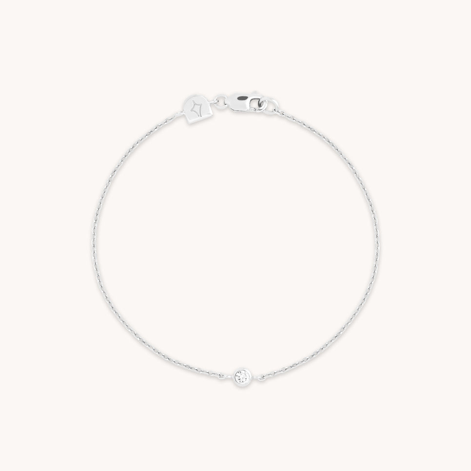 Essential Crystal Charm Bracelet in Silver